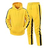 Kanpola Jogginganzug Trainingsanzug Herren Streifen Sportanzug Set Rundhals Langarm Kapuzenpullover + Jogginghose Herbst Winter Männer Freizeitanzüge Streetw