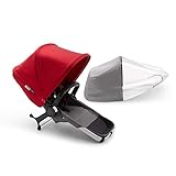 Bugaboo Donkey 3 Duo Erweiterungsset Complete – Verwandelt einen Einzelkinderwagen in einen Geschwisterwagen – Faltbarer, leichter Kinderwagen mit rotem Sonnendach und Aluminium-Fahrg