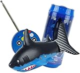 XYG Mini-Fernbedienung, Boot, kleiner RC Hai Fisch Tank Dekorationen Simulation U-Boot Fisch RC Boot Wasser abgeschnitten Sommer Outdoor Wasser Spielzeug Geschenke (Farbe: Weiß) (Schwarz)