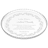 Maverton Kuchenplatte mit Gravur - personalisiert - Tarteform aus Glas - Geschenkidee für Hobbybäcker & Naschkatzen - Geburtstagsgeschenk fü