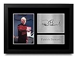HWC Trading Patrick Stewart A4 Gerahmte Signiert Gedruckt Autogramme Bild Druck-Fotoanzeige Geschenk Für Star Trek Tv-Show-F