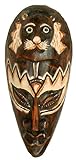 Woru Maske bemalt 20 cm, Holz-Maske aus Bali, Wandmask