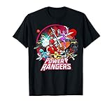 Power Rangers Group Shot Vintage Circle T-S