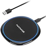 NANAMI Fast Wireless Charger Ladepad,Qi Ladegerät Wireless Charging pad für iPhone 13 12 Pro 12 11 XS Max XR X 8+ AirPods,10W Schnelles kabelloses Induktive Ladestation für Samsung Galaxy S21 S20 S10