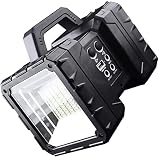 3000lm LED-Handscheinwerfer Solar tragbarer wiederaufladbarer Scheinwerfer mit USB-Anschluss, rot-Blaue  Blitzwarnlampe, superhelles Outdoor-Camping- Handlicht für Emerg