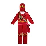 Thombase Ninja-Krieger-Verkleidung, Kostüm für Jungen, Kinder, Cosplay und Kostümparty, Kleidung mit Waffe Gr. 120 cm,