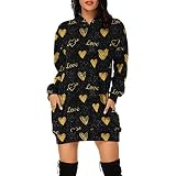 Valentinstagkleid Damen Freizeitkleid mit Kapuze Fleece Watm Winterkelid Winter Elegant Retro Langarm Pullover Valentinstagpullover Rockabilly Sexy Abendkleid Partykleid Swing Knielang Strickk