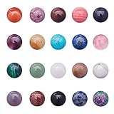 PandaHall Elite 20pcs / Box 16x6mm Halbe Runde Edelstein Cabochons für Schmuckherstellung, 20 Mischfarb