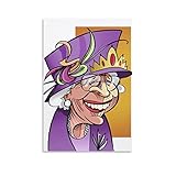 BDTSRT Kunstwerk Malerei Leinwanddrucke Kein Rahmen 60X90cm Queen Elizabeth II Funny