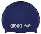 arena Unisex Badekappe Classic Silikon (Verstärkter Rand, Weniger Verrutschen der Kappe, Weich), Denim-Silver (71), One S