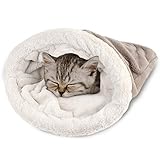 Katzenschlafsack Flauschig Warmer Kuschelsack Katzen Bett Kuschelhöhle Kuschelbett Katzensack Abnehmbare Waschbare Katzenmatte Warm Haustierbett Für Katzen Meerschweinchen Kleiner Hund (Grau)