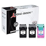 3X Logic-Seek Druckerpatrone kompatibel für 302XL Multipack 2X Schwarz 1x Color für HP Officejet 3830 4658 Deskjet 3630 Envy 4520