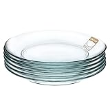 KADAX Teller, 6er Set, Tellerset aus Glas, Glassteller für 6 Personen, Essteller, Frühstücksteller, Desserteller, Geschirrstück, Spülmaschinenfest (Ø 17,2 cm)