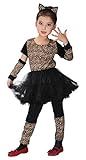 GIFT TOWER Leopard Kostüm Kinder Mädchen Tierkostüm Cosplay Fasching Kaneval Mehrfarbig M/für Körpergröße 110-120