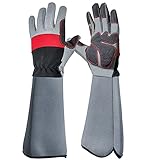 SLARMOR Gartenhandschuhe Unisex - Atmungsaktiv - Dornensicher zum Beschneiden von Rosen, mit Unterarmschutz, Arbeitshandschuhe für Garten und Haushaltsaufgaben-L