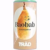 TRÄD Baobab Pulver | Affenbrotbaum Fruchtpulver | Baobabpulver für Smoothies | 100% Bio, Vegan, Roh | Fairwild-Zertifiziert Wildsammlung -170g