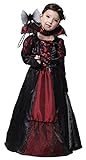 Licus Mädchen Royal Vampir Halloween Kostüme Kind Vampirin Rollenspiel Cosplay Dress Up, Schwarz , 42