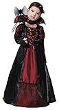 Licus Mädchen Royal Vampir Halloween Kostüme Kind Vampirin Rollenspiel Cosplay Dress Up, Schwarz , 42