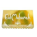 Grußkarte Party-Einladungskarten- Dekor 5 0PCS. Eid Mubarak Laser Cut Table Name Place Karten Spitze Gebäude Postkarten Geburtstagskarte (Color : Glossy Gold, Size : 10X12cm)