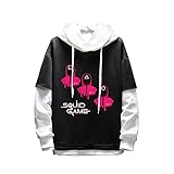 AllMonyba Korean Drama Squid Game Mit Kapuze Cosplay Kostüm Teenager Hoodie Unisex Casual Gefälschte Zweiteilige Sweatshirt Jacke M