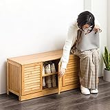GGFHH Schuhbank mit Sitzfläche Schuhregal Bank mit Stauraum123x33x46cm Kleiner Schuhschrank mit Sitzbank Flur Bank Garderobenbank Leicht zusammenzub