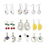 Y2K Ohrringe Set - Mädchen lustige süße Gummibären-Enten-Ohrringe Set lustige seltsame kreative schrullige Regenbogen-Indie-Ästhetische Enten-Ohrring