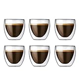 Bodum 4557-10-12 pavina Gläser-Set, Doppelwandig, isoliert, 6-teiliges, 0,08L,transp