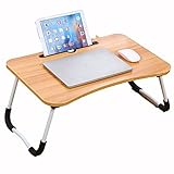 YUDIZWS Betttisch Laptoptisch Sofatisch Notebooktisch Multifunktionstisch Tragbar Klappbarer Lapdesk Tablet Schlitz Bett Couch Fußboden (Color : Natural)