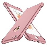 ORETECH Kompatibel mit iPhone 6 Plus 6s Plus Hülle, mit [2X Panzerglas Schutzfolie] 360 Grad Stoßfest Dünn Schutzhülle Handyhülle TPU Silikon Hart PC Case für iPhone 6 Plus 6s Plus 5,5 Zoll, Roség