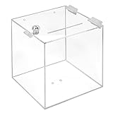 Losbox aus Acrylglas mit Schloß in 200x200x200mm - Zeigis® / Spendenbox/Aktionsbox/Gewinnspielbox/transparent/durchsichtig/Acryl/Plexiglas® / abschließb