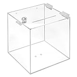 Losbox aus Acrylglas mit Schloß in 200x200x200mm - Zeigis® / Spendenbox/Aktionsbox/Gewinnspielbox/transparent/durchsichtig/Acryl/Plexiglas® / abschließb