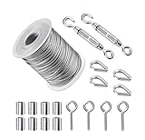 19Pcs,Seilspann zubehör,M5 Seilspanner,Spannschlösser set,Edelstahlseil spanner,304 Edelstahl Seil,Spannschlösser edelstahl,Edelstahlseil Drahtseil,Edelstahl S