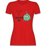 Sprüche Statement mit Spruch - Der frühe Vogel kann Mich mal - L - Rot - t.Shirt Damen - L191 - Tailliertes Tshirt für Damen und Frauen T-S