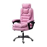 LUOYANFA Bürostuhl Swivel Bürostuhl, Bürostuhl Computer Schwenkzettel Rolling Task Recliner for Zuhause mit einziehbarer Fußstütze, in Mehreren Farben erhältlich, Arm Bürostuhl (Color : Pink)