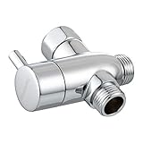 Tecmolog Umstellventil Dusche 3 Wege 1/2' Messing Absperrventil Dusche T Adapter für Handbrause Chrom, DSF012