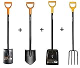 K&G Solid Set FISKARS 131413 Spitz Solid + FISKARS 131403 Rund Solid + FISKARS 132403 Schaufel Solid + FISKARS 1003458 Gabel Solid Set Spaten Gabel Schippe G