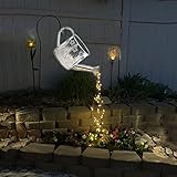 Gartenlampen Gießkanne Außen Gießkanne ​Garten Deko Watering Can Fairy Lights für Outdoor Garten Hof Stern Typ Dusche Garten Kunst Licht Dekoration Gartenarbeit Rasenlampe im Freien (A Mit Halterung)