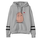 YINGXIONG Sweatshirts Damen mit Kapuze Pullover Kartoffel Drucke Langarm Hoodie Herbst Winter Pullis Kapuzenpullover Teenager Mädchen Kapuzenpullis Casual Loose Oberteile Top