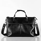 Black Business Aktentasche mit Aufbewahrungstasche, 13 Zoll Herren Leder wasserdichter Laptoptasche mit Crossbody Umhängetasche Design (Color : Black, Größe : 13 inchs)