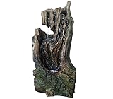 Dehner Gartenbrunnen Foresta mit LED Beleuchtung, ca. 66 x 29 x 37 cm, Polyresin, b