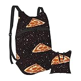 Risating Faltbarer tragbarer Rucksack für Herren und Damen, Galaxy Pizza Ultraleicht Faltbarer Tagesrucksack Wasserdicht Langlebig Klein Casual Handy Outdoor Tasche für Reisen Eink