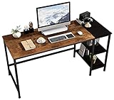 JOISCOPE Computertisch, Schreibtische, Latop-Tisch, Studiertisch mit Holzregalen, Am Arbeitsplätze Verwendet, 152 x 60 x 75 cm (Eiche Vintage Finish)