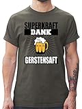 Sprüche Statement mit Spruch - Superkraft Dank Gerstensaft - schwarz - XXL - Dunkelgrau - t Shirt Herren Spruch - L190 - Tshirt Herren und Männer T-S