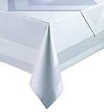 Grevotex Damast Serviette/Mitteldecke/Tischdecke mit Satin-Band, Weiß, weiß, 80 x 80
