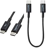 Amazon Basics - Verbindungskabel, USB Typ C auf Micro-USB Typ B, USB 2.0, 1,8 m, Schwarz & Verbindungskabel, USB Typ C auf USB Typ C, USB 2.0, 15,2 cm, Schw