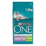 PURINA ONE BIFENSIS SENSITIVE Katzenfutter trocken, reich an Truthahn, 6er Pack (6 x 1,5kg)