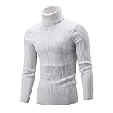 Suzanne Herren-Rollkragen-, Casual Slim Fit Rollkragenpullover Pullover Pullover mit Twist Musted & Long Sleeve T-Shirt Alles abgestimmt Weiß