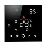 Qiumi Smart WiFi Thermostat Temperaturregler für elektrische Fußbodenheizung Arbeit mit Alexa Google Home, LED-Matrix-Lichtanzeige schützt Ihre Augen,16A 95~240 V AC