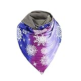 TWIOIOVE Damen Schal Dreiecksschal Winter Halstücher Wrap Weihnachten Santa Druck Persönlichkeit Poncho Cape Scarf Button Knopf Gemütlich Strickschal Deck