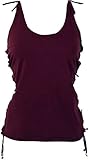 GURU SHOP Psytrance Goa Top, Hippie Top, Top, Rückenfreies Yoga Top, Damen, Weinrot, Baumwolle, Size:36, Tops & T-Shirts Alternative Bekleidung
